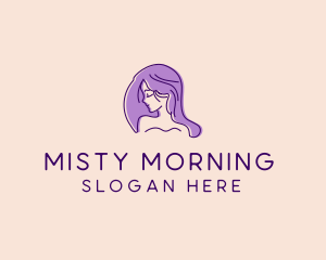 Purple Pretty Woman Girl logo design