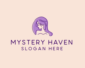 Purple Pretty Woman Girl logo design