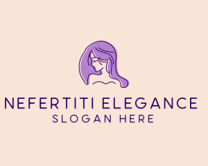 Purple Pretty Woman Girl logo design