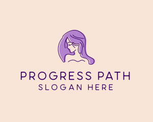 Purple Pretty Woman Girl logo design