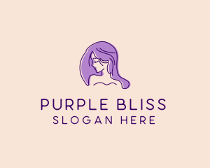 Purple Pretty Woman Girl logo design