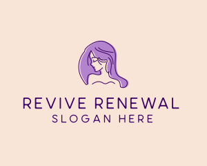 Purple Pretty Woman Girl logo design