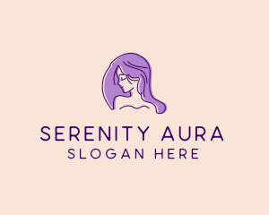 Purple Pretty Woman Girl logo design