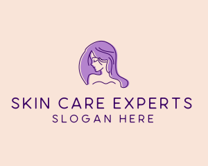 Dermatologist - Purple Pretty Woman Girl logo design