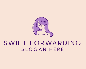 Purple Pretty Woman Girl logo design