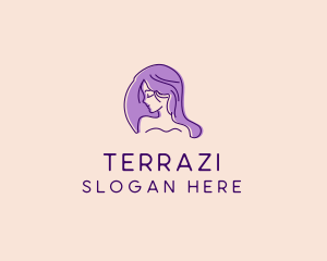 Purple Pretty Woman Girl logo design