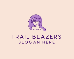 Purple Pretty Woman Girl logo design