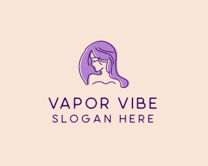 Purple Pretty Woman Girl logo design