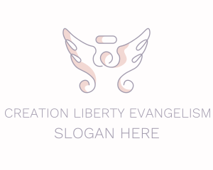 Angel Wings Line Art logo design