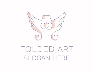 Angel Wings Line Art logo design