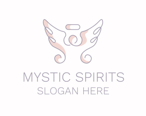 Angel Wings Line Art logo design