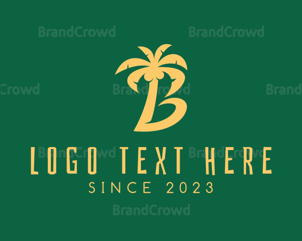 Coconut Tree Letter B Logo