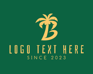 Pinoy - Coconut Tree Letter B logo design