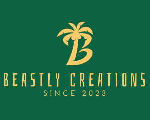 Coconut Tree Letter B logo design