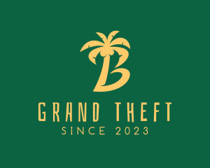 Native - Coconut Tree Letter B logo design