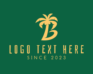 Hawaiian - Coconut Tree Letter B logo design