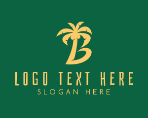 Coconut Tree Letter B Logo