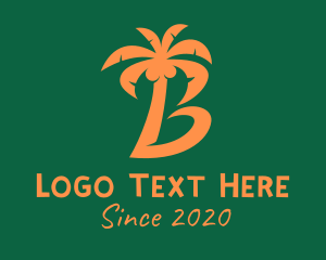 Coconut Tree - Coconut Tree Letter B logo design