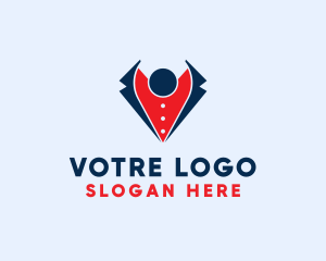 Locator - Gentleman Suit Map logo design