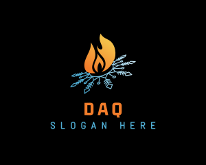 Snowflake Flame Fire Logo