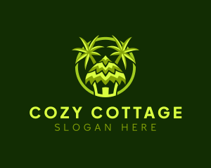 Cottage - Tropical Beach Hut logo design