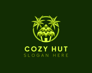 Hut - Tropical Beach Hut logo design