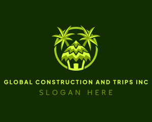 Travel - Tropical Beach Hut logo design