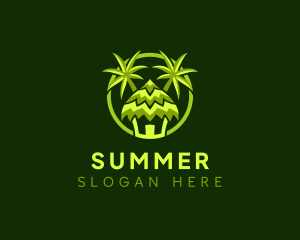 Tropical Beach Hut logo design