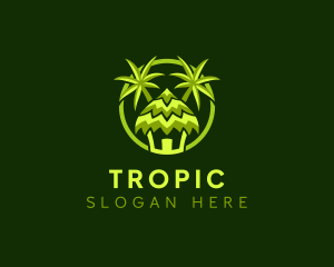 Tropical Beach Hut logo design