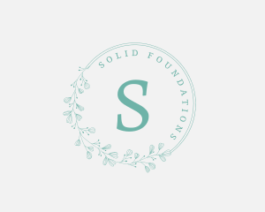 Organic Floral Wreath  Logo