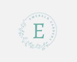 Organic Floral Wreath  logo design