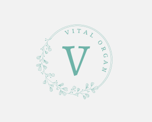 Organic Floral Wreath  logo design