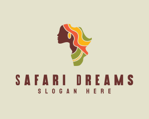 Africa - Africa Map Woman logo design