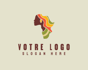 Cosmetic - Africa Map Woman logo design
