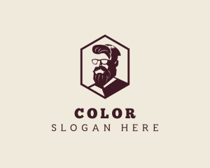 Hipster Man Beard Logo