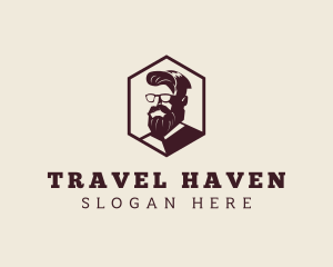 Hipster Man Beard Logo