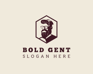 Hipster Man Beard logo design