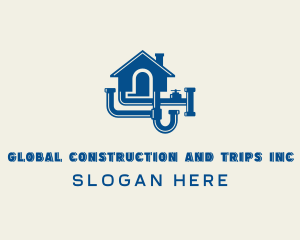 Home Renovation - Plumbing Pipe Maintenance logo design