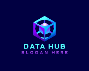 Information - Data Cube Artificial Intelligence logo design