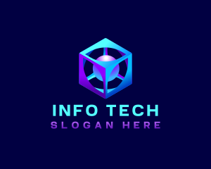 Information - Data Cube Artificial Intelligence logo design