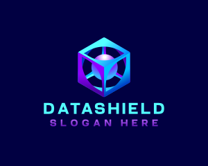 Data Cube Artificial Intelligence logo design
