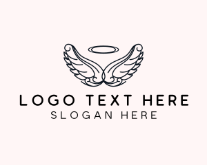 Lineart - Heavenly Angel Wings logo design