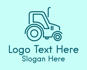 Truck - Monoline Farm Tractor logo design