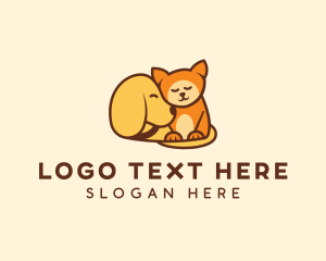 Cartoon - Dog Cat Animal logo design