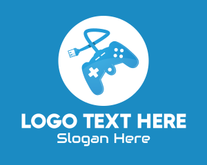 Gamer Youtuber - Blue Game Controller logo design