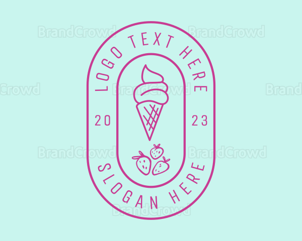 Strawberry Ice Cream Logo