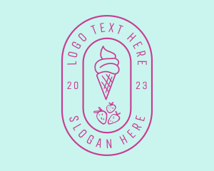 Strawberry - Strawberry Ice Cream logo design