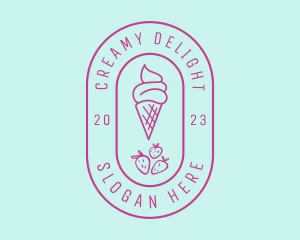 Yogurt - Strawberry Ice Cream logo design