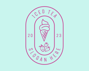 Strawberry Ice Cream logo design