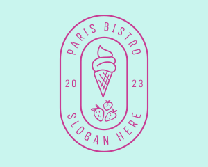 Strawberry Ice Cream logo design